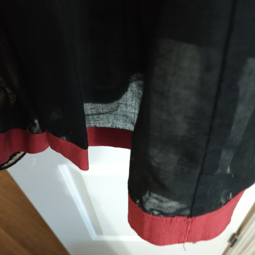 Anna Sui Stylish 100%silk Lined Dress with Red and Black Pattern - Picture 7 of 11